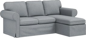 vidaXL Kanapé Világosszürke 215 x 138 x 80 cm szövet