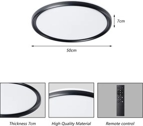 BRILAGI - dimmelhető LED mennyezeti lámpa RIVO LED/72W/230V 3000-6000K fekete Ø 50 cm + távirányító