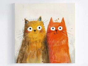 Vászonkép Canvas Gyerekek Grafika Rajz Két Vörös Macska 40x40
