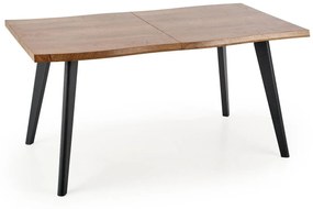 Asztal Houston 1451Fekete, Tölgy, 75x80x120cm, Hosszabbíthatóság, Közepes sűrűségű farostlemez, Fém