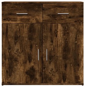2 db füstös tölgy színű szerelt fa tálalószekrény 79x38x80 cm