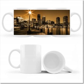 Nyomott mintás bögre Éjszakai város