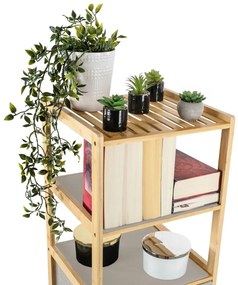 G21 Bambusz polc kosarakkal, 5 polc, bézs, 5 emelet