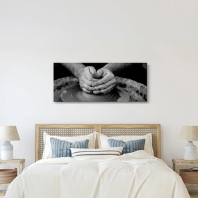 Fekete-fehér kép - kerámia gyártás (120x50 cm)