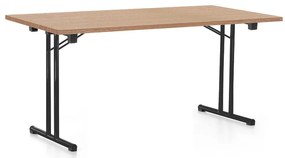 Összecsukható asztal 160 x 80 cm, fekete lábak, tölgy