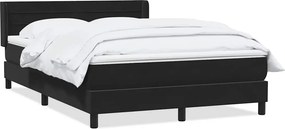 vidaXL fekete bársony rugós ágy matraccal 160x210 cm