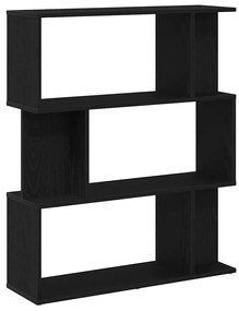 fekete tölgy szerelt fa könyvespolc 80x24x96 cm