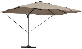 Konzolos Roma Napernyő LED-del Taupe 352x251x265 cm Alumínium