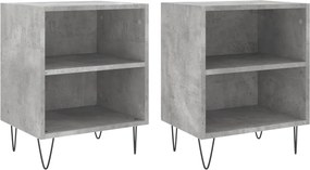 vidaXL 2 db betonszürke szerelt fa éjjeliszekrény 40x30x50 cm