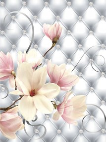 Fotótapéta Magnólia Ezüst Gyémánt Virágzó Elegancia 184x254 +ragasztó