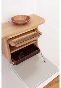 Fehér-natúr színű előszoba bútor tölgyfa dekorral One More Look – UMAGE