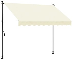 krémszínű szövet és acél feltekerhető napellenző 250 x 150 cm