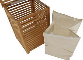 Szennyestartó kosár, festett bambusz/bézs, BASKET
