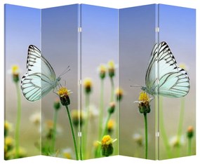 Paraván - Pillangók a virágon (210x170 cm)