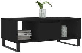 Fekete szerelt fa dohányzóasztal 90x50x36,5 cm