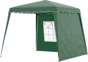 Outsunny Összecsukható Pop-up Napernyő 3x3m Kerti Pavilon 2 Oldalfallal Állítható Magasságú és Táskával UV50+ Védelemmel Vízhatlan Sátor Kempinghez Kü