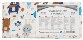 Flanel pelenka nyomtatott mintával NEW BABY 70x80 cm 10 db