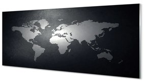 Üvegképek Fekete háttér Fehér térkép 120x60cm