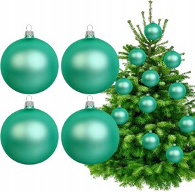 Zöld Üveg Lengyel Díszgömb Szett 4 db Zöldes-szürke Karácsonyfadísz Gömbök