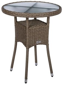STILISTA Kerti polyrattan asztal 60 x 75 cm krémszínű