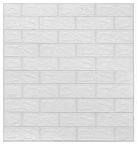 20 db fehér öntapadós 3D tégla hatású falmatrica
