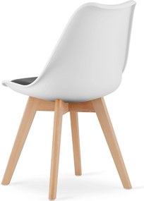 AKCIÓ Fehér-fekete BALI MARK szék bükkfa lábakkal II. minőség