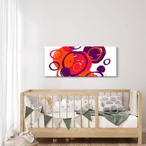 Kép - Motívum körökkel meleg színekben (120x50 cm)