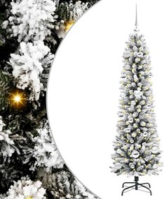 vidaXL Mű karácsonyfa 150 LED-del Fehér 150 cm PVC és Fém és Műanyag