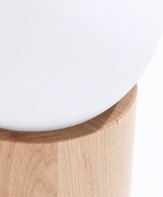 Fehér-natúr színű asztali lámpa üveg búrával (magasság 21 cm) Surtur – Sollux