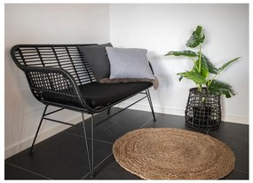 Trieste fekete műrattan kerti kanapé - House Nordic