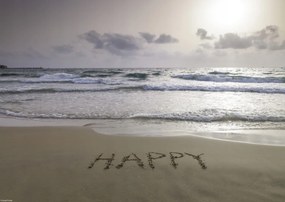 Poszter 42x29,7cm Happy szó a tengerparton, Assaf Frank