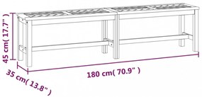 tömör akácfa kerti pad 180 cm