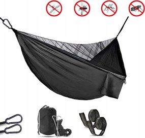 Függőágy 2 személyes Kerti függőágy szúnyoghálóval 300 kg Dupla függőágy