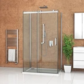 Roltechnik Ambient Line falsíkra szerelhető zuhanykabin egy ajtóval két fix fallal 120x80 cm