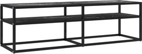 vidaXL fekete márvány színű edzett üveg TV-szekrény 140 x 40 x 40,5 cm