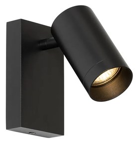 Modern fekete fali lámpa állítható kapcsolóval - Jeana Luxe