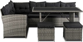 DALLAS kerti bútor szett szürke/fekete