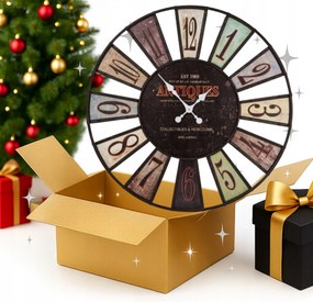 Falióra Fém Fa Vintage Skandináv Stílus Loft Ajándék 80 CM