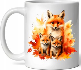 Róka Bögre -bájos Róka Család- Őszi Hangulat Kerámia Doboz 330ml