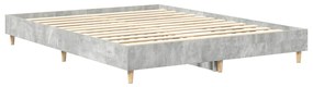 betonszürke szerelt fa ágykeret matrac nélkül 150 x 200 cm