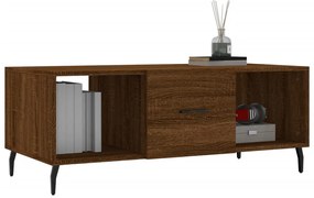 Barna tölgyszínű szerelt fa dohányzóasztal 102 x 50 x 40 cm