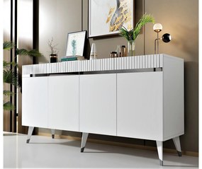 Szekrény Mekebu 2 (fehér + ezüst) . Akció -12%. 1093415