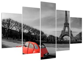 Eiffel-torony és a piros autó (150x105 cm)