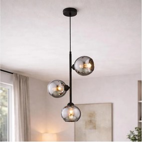 Brilagi - Csillár kábellel DIOR 3xE27/60W/230V fekete/füstszürke
