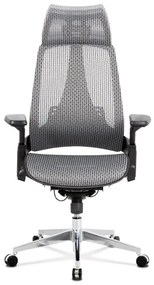 Kancelářská židle, šedá MESH síťovina, lankový mech., kovový kříž