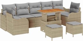 vidaXL Kerti Kanapé Szett párnával 10 pcs Beige és Világosszürke