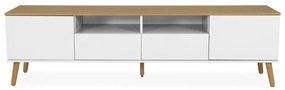 Dot fehér TV-állvány tölgyfa dekorral, szélesség 192 cm - Tenzo