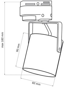 Spotlámpa sínrendszerhez MINOR 3xGU10/10W/230V + 1 m sín rendszer