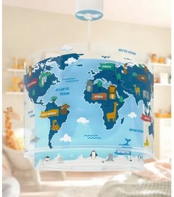 Dalber 40672 - WORLD gyerekszoba csillár 1xE27/15W/230V kék