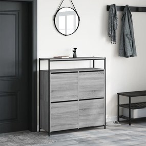 szürke sonoma cipőszekrény 4 kihajtható fiókkal 100x34x112 cm